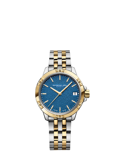 Raymond Weil Women's Tango 30 Frosted Date Bracelet Strap Watch, Silver/Gold, Silver & Yellow