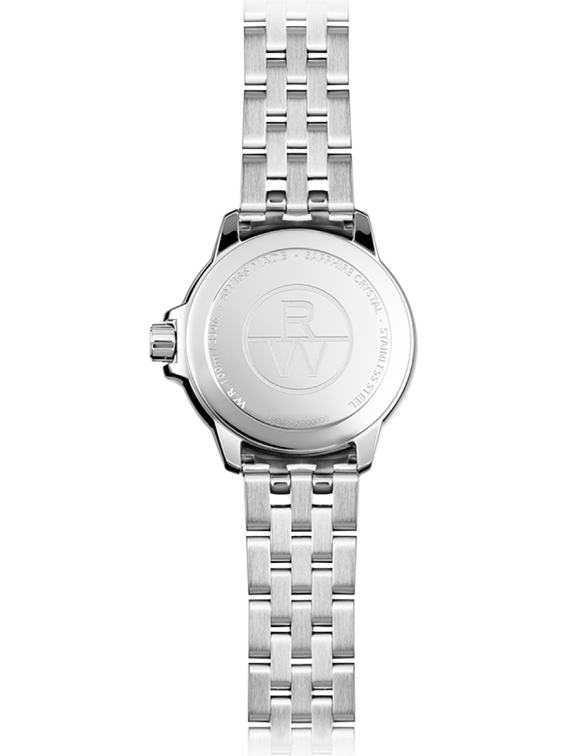 Product image 2 of 3, which shows Raymond Weil Women's Tango 30 Frosted Diamonds Date Bracelet Strap Watch, Silver/Green
