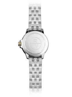 Raymond Weil Women's Tango 30 Mother of Pearl Diamonds Date Bracelet Strap Watch, Silver/Gold - view 2, Silver & Yellow