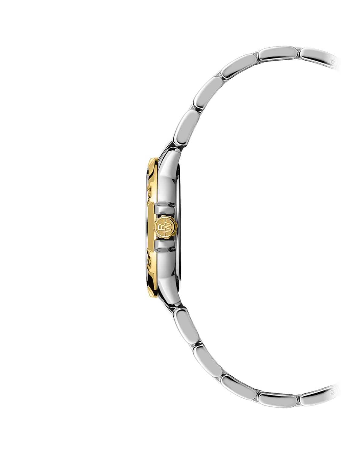 Product image 3 of 3, which shows Raymond Weil Women's Tango 30 Mother of Pearl Diamonds Date Bracelet Strap Watch, Silver/Gold