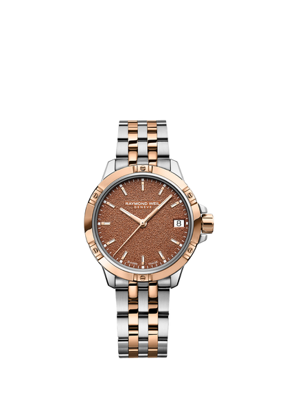 Raymond Weil Women's Tango 30 Frosted Date Bracelet Strap Watch, Silver/Rose, Silver & Rose