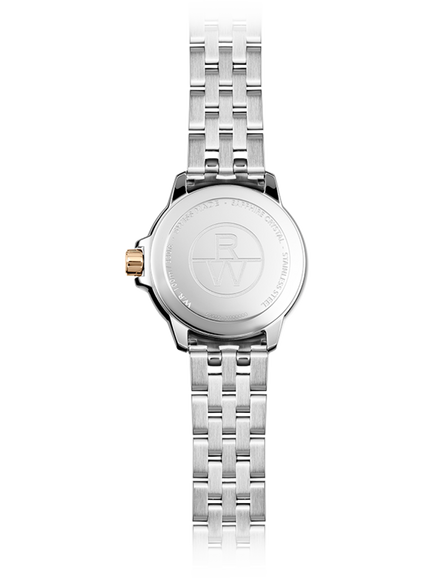 Raymond Weil Women's Tango 30 Frosted Date Bracelet Strap Watch, Silver/Rose - view 2, Silver & Rose