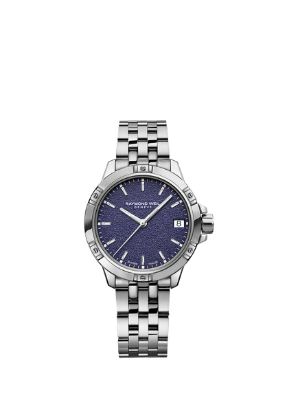 Raymond Weil Women's Tango 30 Frosted Date Bracelet Strap Watch, Silver/Purple, Silver
