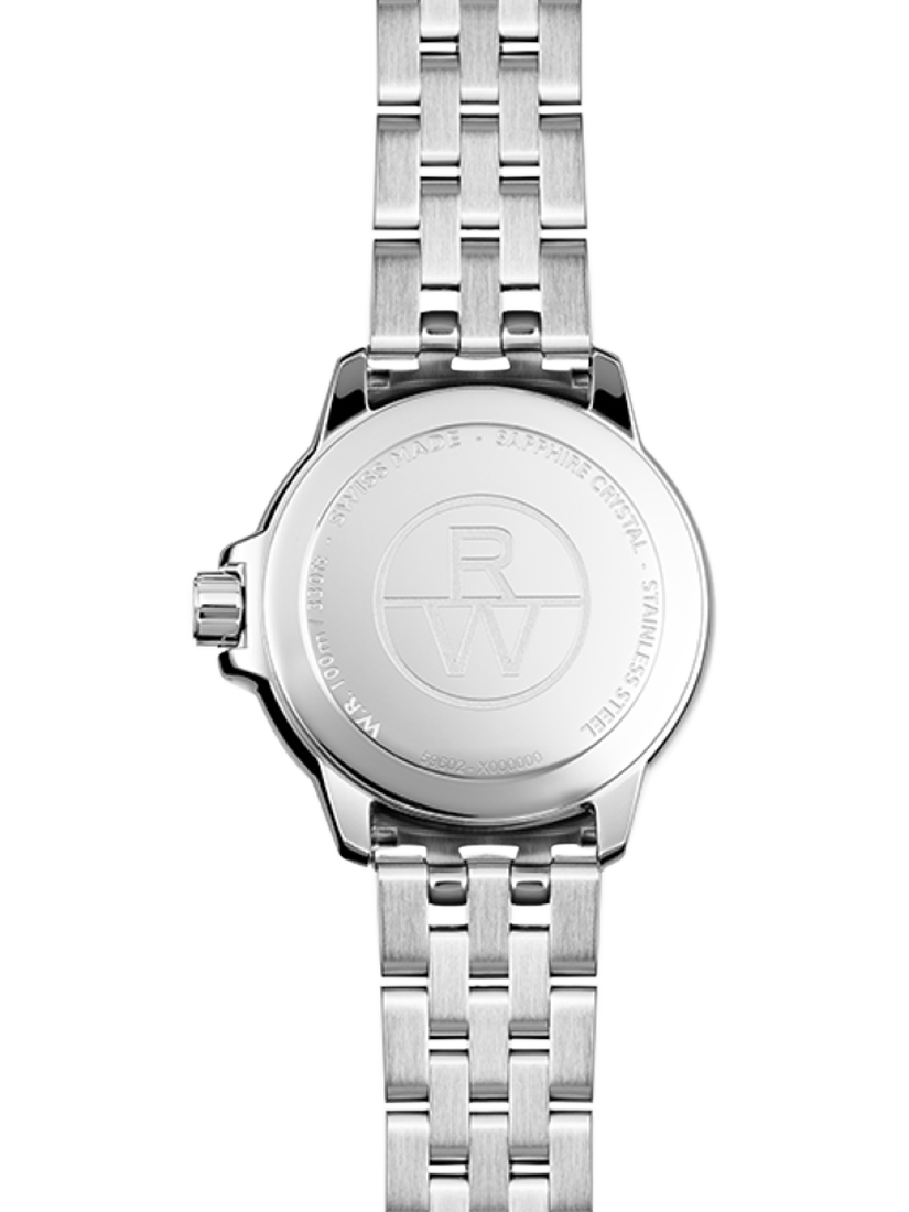 Product image 2 of 3, which shows Raymond Weil Women's Tango 30 Frosted Date Bracelet Strap Watch, Silver/Purple
