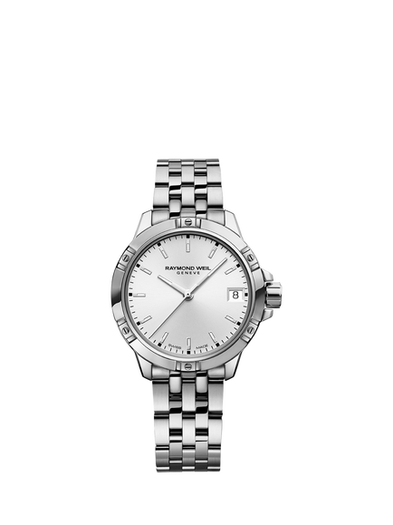 Raymond Weil Women's Tango 30 Date Bracelet Strap Watch, Silver/White, Silver