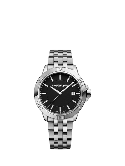 Raymond Weil Men's Tango 41 Date Bracelet Strap Watch, Silver/Black, Silver