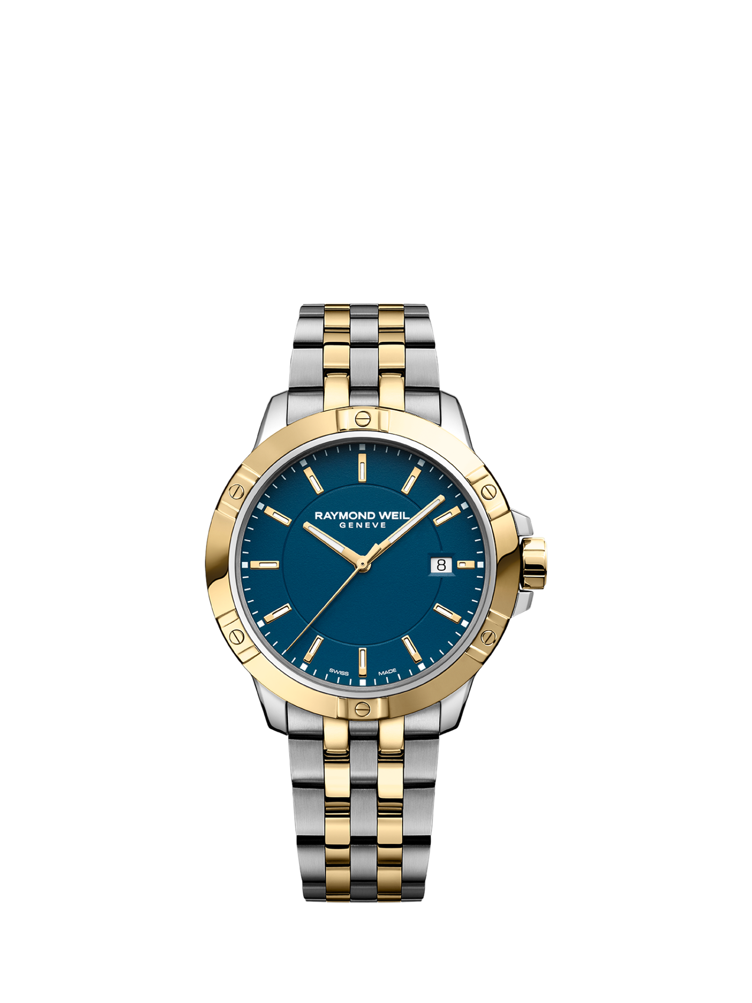 Raymond Weil Men s Tango 41 Date Bracelet Strap Watch Silver Gold