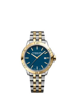 Raymond Weil Men's Tango 41 Date Bracelet Strap Watch, Silver/Gold, Silver & Yellow