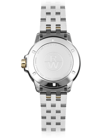 Raymond Weil Men's Tango 41 Date Bracelet Strap Watch, Silver/Gold - view 2, Silver & Yellow