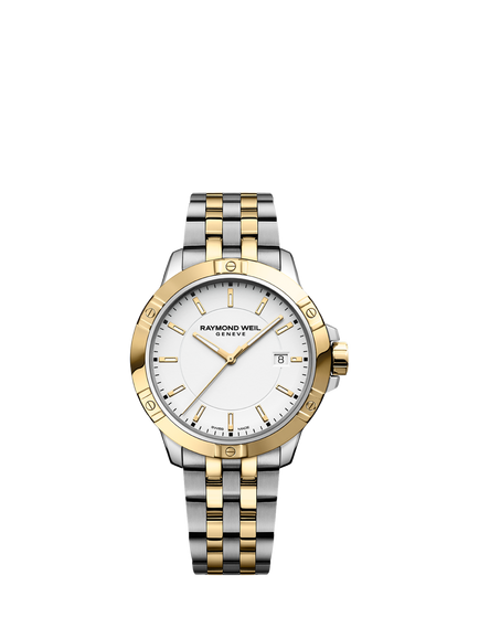 Raymond Weil Men's Tango 41 Date Bracelet Strap Watch, Silver/Gold, Silver & Yellow