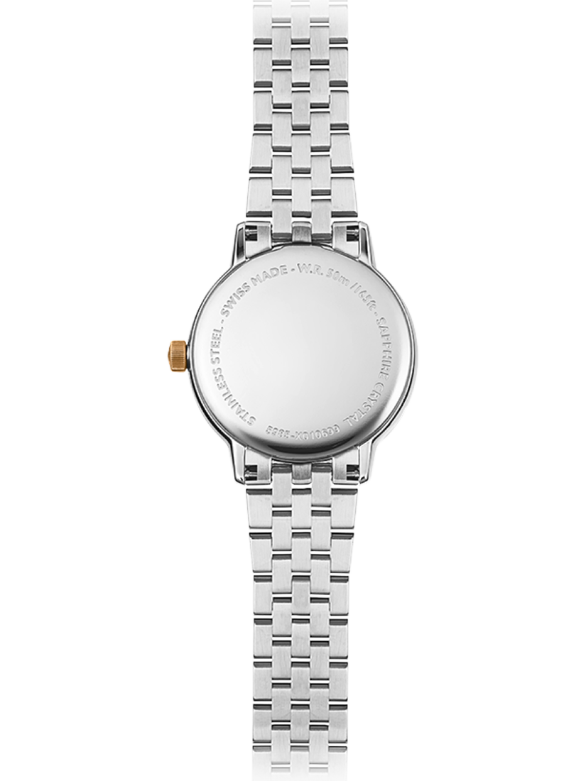 Product image 2 of 3, which shows Raymond Weil Toccata 29 Mother of Pearl Diamond Bracelet Strap Watch, Gold/Silver