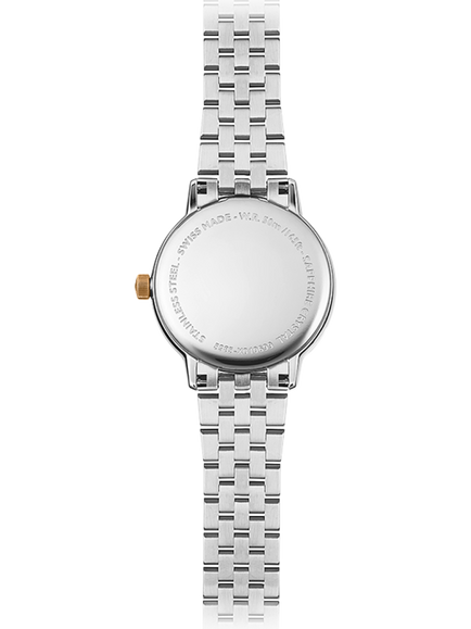 Raymond Weil Toccata 29 Mother of Pearl Diamond Bracelet Strap Watch - view 2, Yellow & Silver