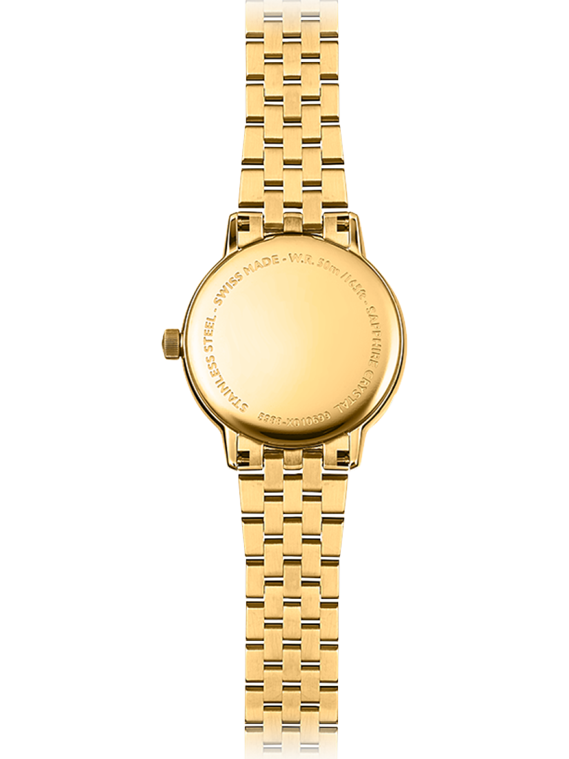 Product image 2 of 3, which shows Raymond Weil Women's Toccata 29 Mother of Pearl Diamond Date Bracelet Strap Watch, Gold