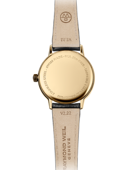 Raymond Weil Women's Toccata 29 Date Leather Strap Watch, White/Black - view 2, Yellow