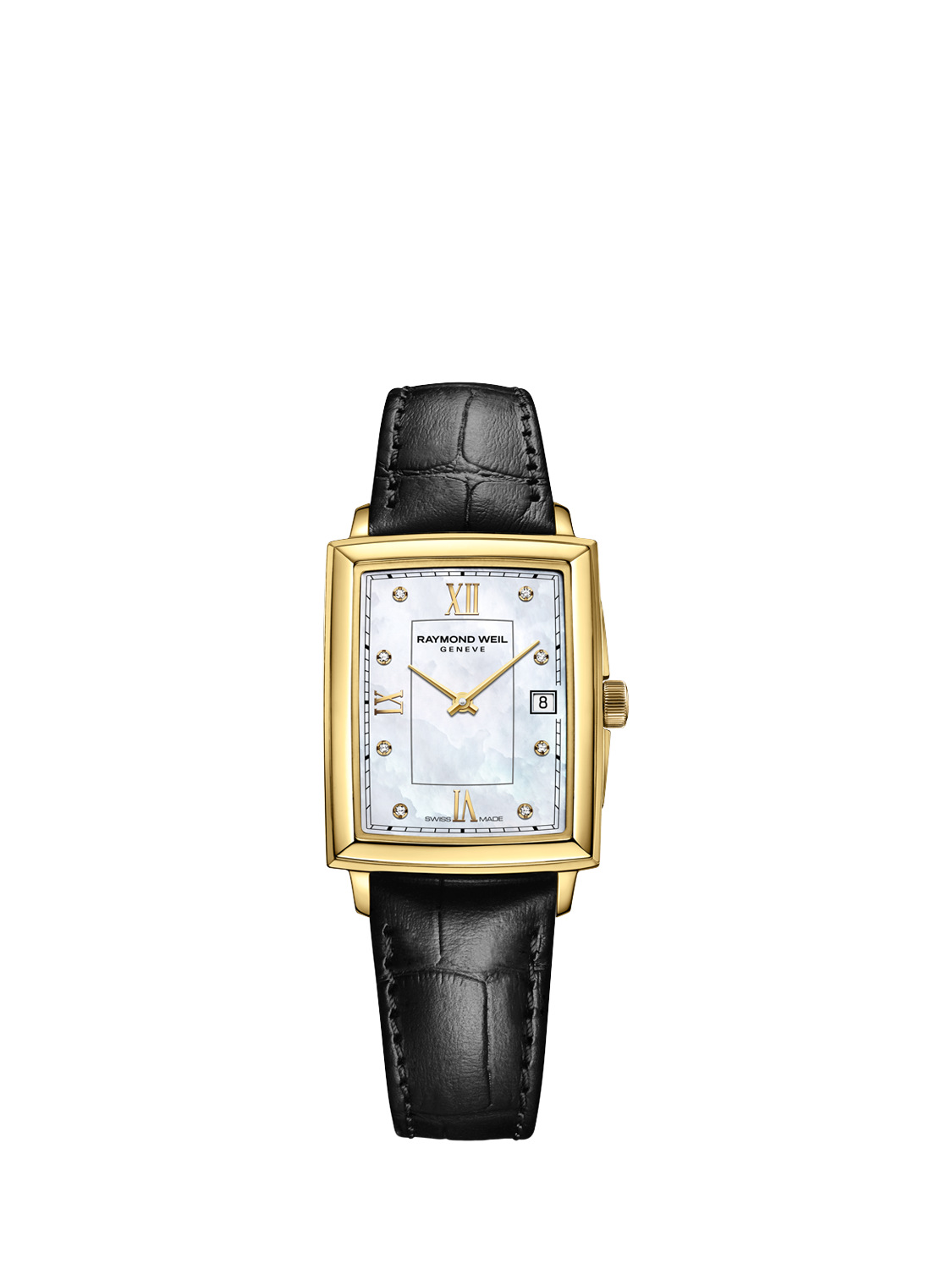 Raymond Weil Women's Toccata 34 Date Mother of Pearl Date Leather Strap Watch