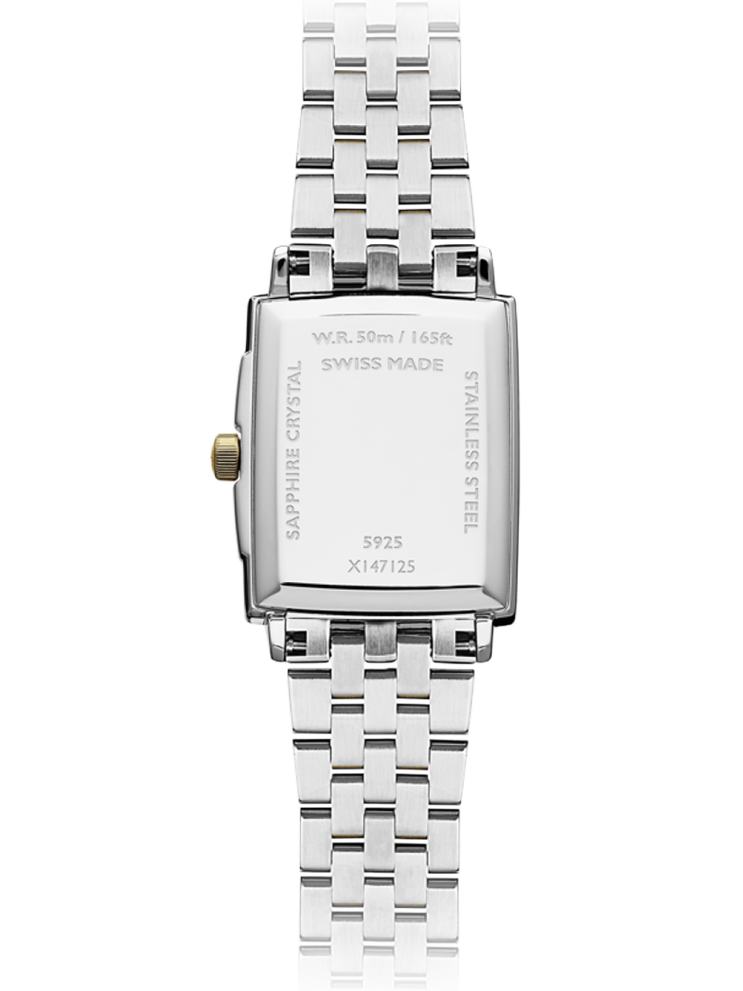 Product image 2 of 3, which shows Raymond Weil Women's Toccata 34 Diamond Mother of Pearl Date Bracelet Strap Watch, Silver/Gold
