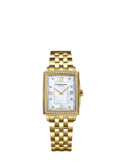 Raymond Weil Women's Toccata 34 Mother of Pearl Diamond Bracelet Strap Watch, Gold, Yellow