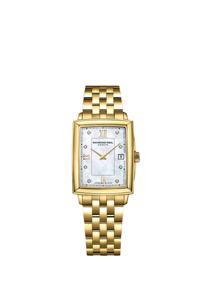 Raymond Weil Women's Toccata 34 Diamond Mother of Pearl Date Bracelet Strap Watch, Yellow