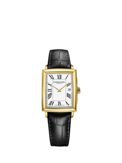 Raymond Weil Women's Toccata 34 Roman Numeral Date Leather Strap Watch, Yellow