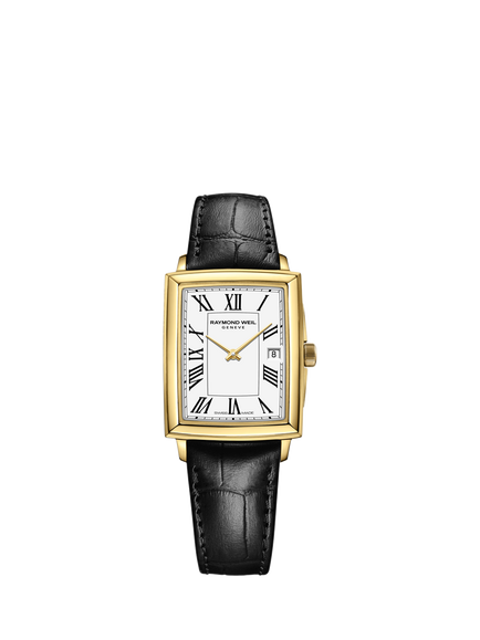 Raymond Weil Women's Toccata 34 Roman Numeral Date Leather Strap Watch, Yellow