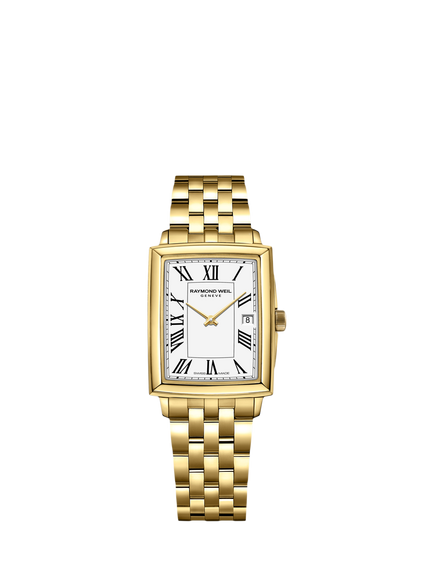 Raymond Weil Women's Toccata 34 Roman Numeral Date Bracelet Strap Watch, Yellow