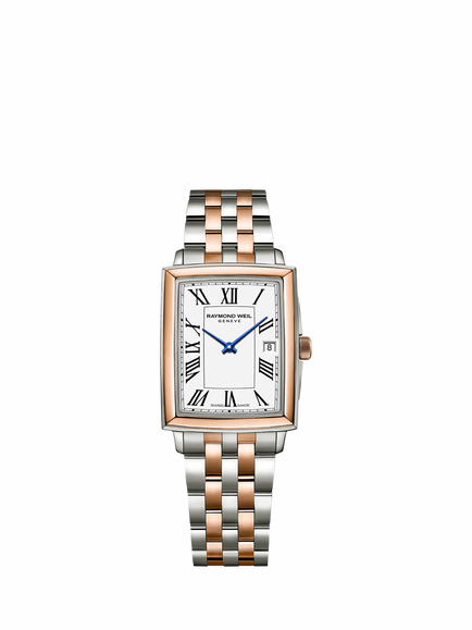 Raymond Weil Women's Toccata 34 Roman Numeral Date Bracelet Strap Watch, Silver & Rose