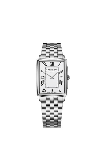 Raymond Weil Men's Toccata 37 Roman Numeral Date Bracelet Strap Watch, Silver