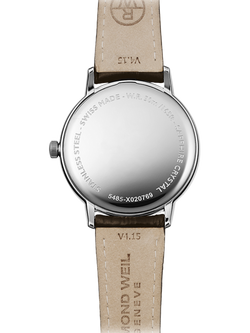 Raymond Weil Men's Toccata 39.5 Date Leather Strap Watch, Silver/Brown - view 2, Silver