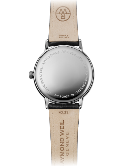 Raymond Weil Men's Toccata 39.5 Date Roman Numerals Leather Strap Watch - view 2, Silver
