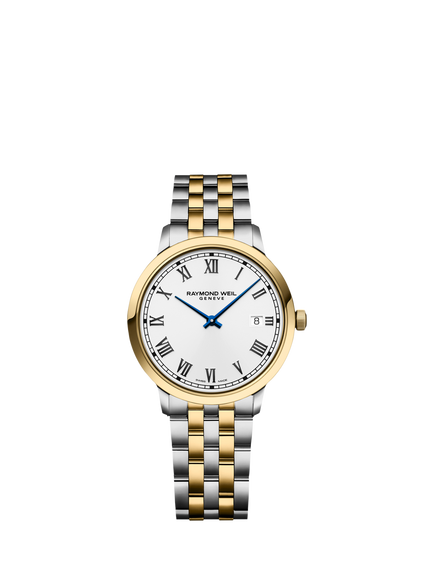 Raymond Weil Men's Toccata 39.5 Date Roman Numerals Bracelet Strap Watch, Yellow & Silver