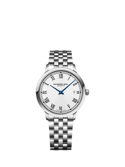Raymond Weil Men's Toccata 39.5 Date Roman Numerals Bracelet Strap Watch, Silver