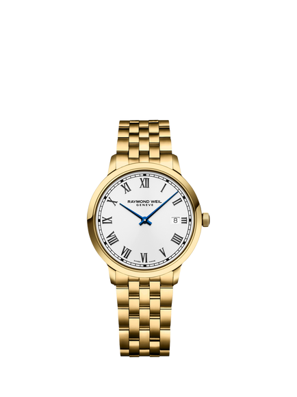 Raymond Weil Men's Toccata 39.5 Date Roman Numerals Bracelet Strap Watch, Yellow