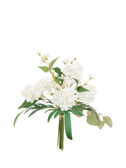 Floralsilk Artificial Hydrangea Bouquet, 50cm, White, White