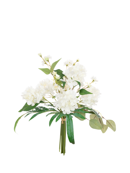 Floralsilk Artificial Hydrangea Bouquet, 50cm, White, White