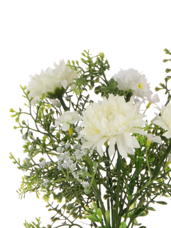 Floralsilk Artificial Daisy & Foliage in Glass Bottle Vase, White - view 2, White