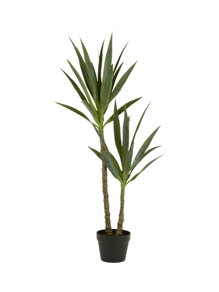 Floralsilk Artificial Yucca Plants in Pot, 112cm, Green, Green