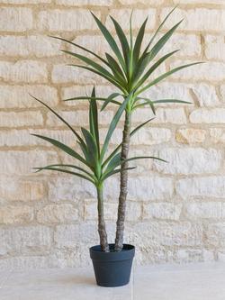 Floralsilk Artificial Yucca Plants in Pot, 112cm, Green - view 2, Green