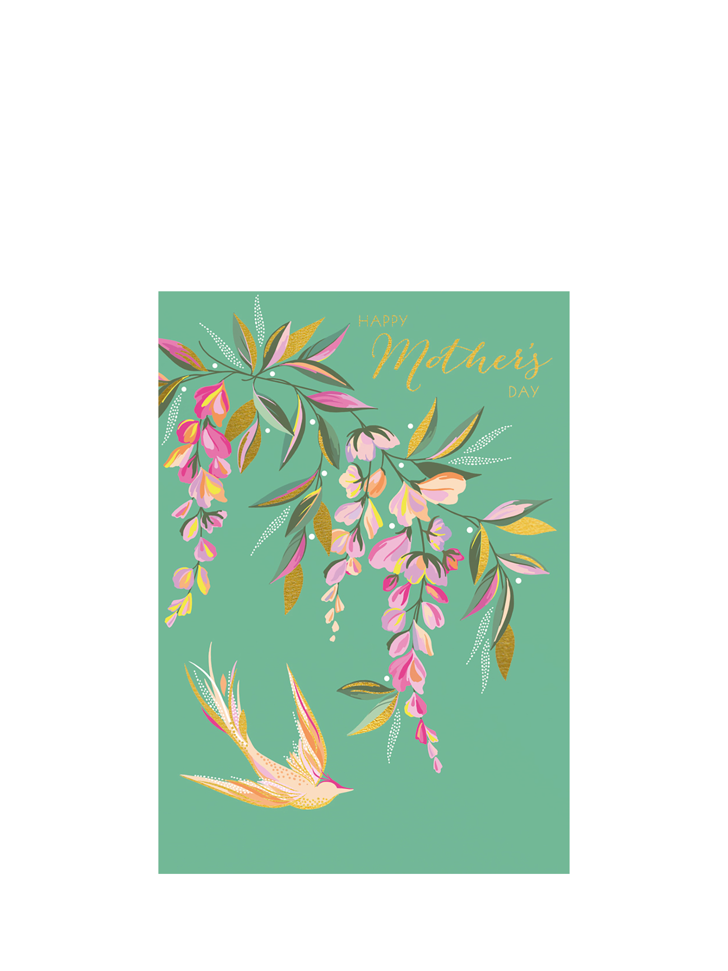Sara Miller Peach Bird Green Floral Mother's Day Card