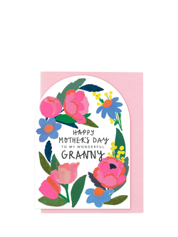 Stop the Clock Design Wonderful Granny Wreath Mother's Day Card, 