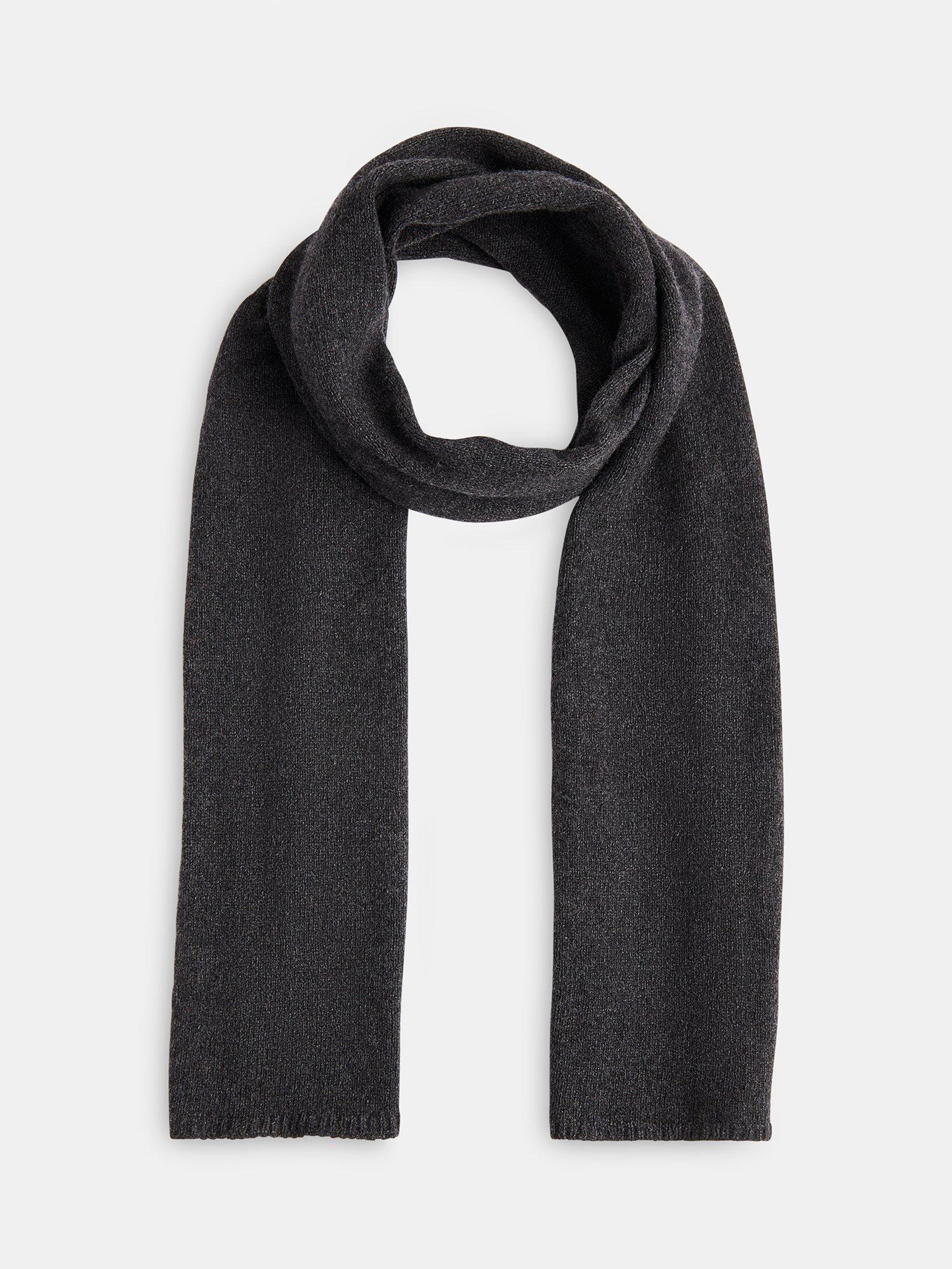 Product image 1 of 5, which shows Whistles Cashmere Rich Scarf, Dark Grey