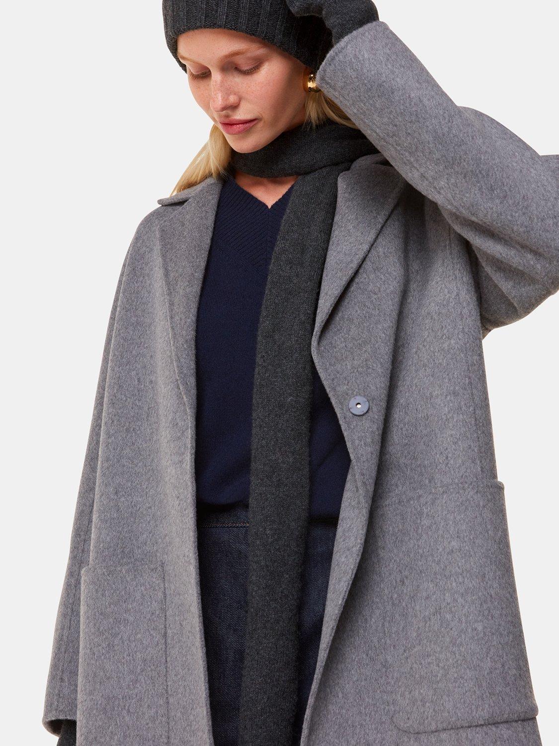 Product image 3 of 5, which shows Whistles Cashmere Rich Scarf, Dark Grey