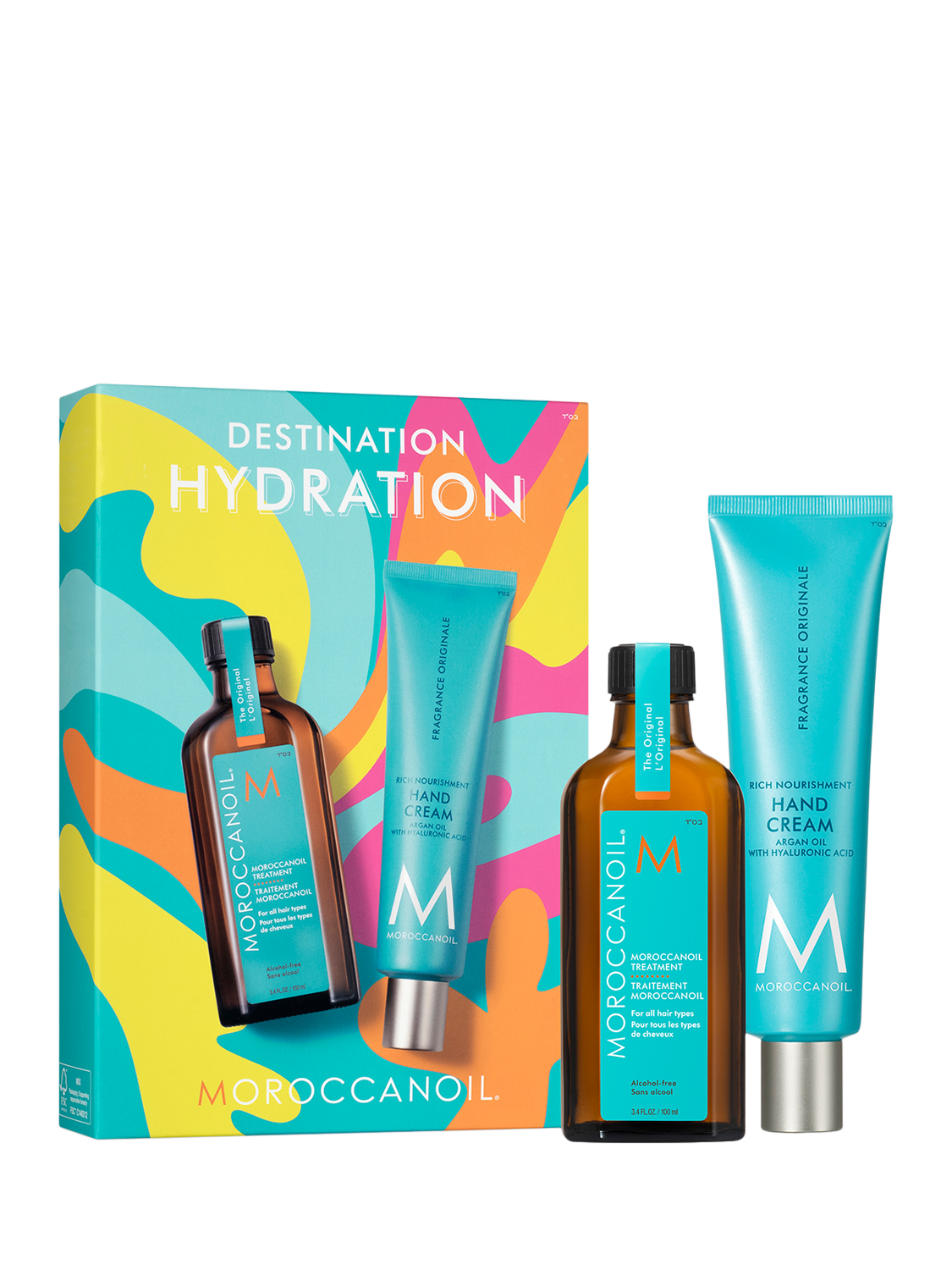 Product image 1 of 6, which shows Moroccanoil Destination Hydration Hair & Hand Care Gift Set