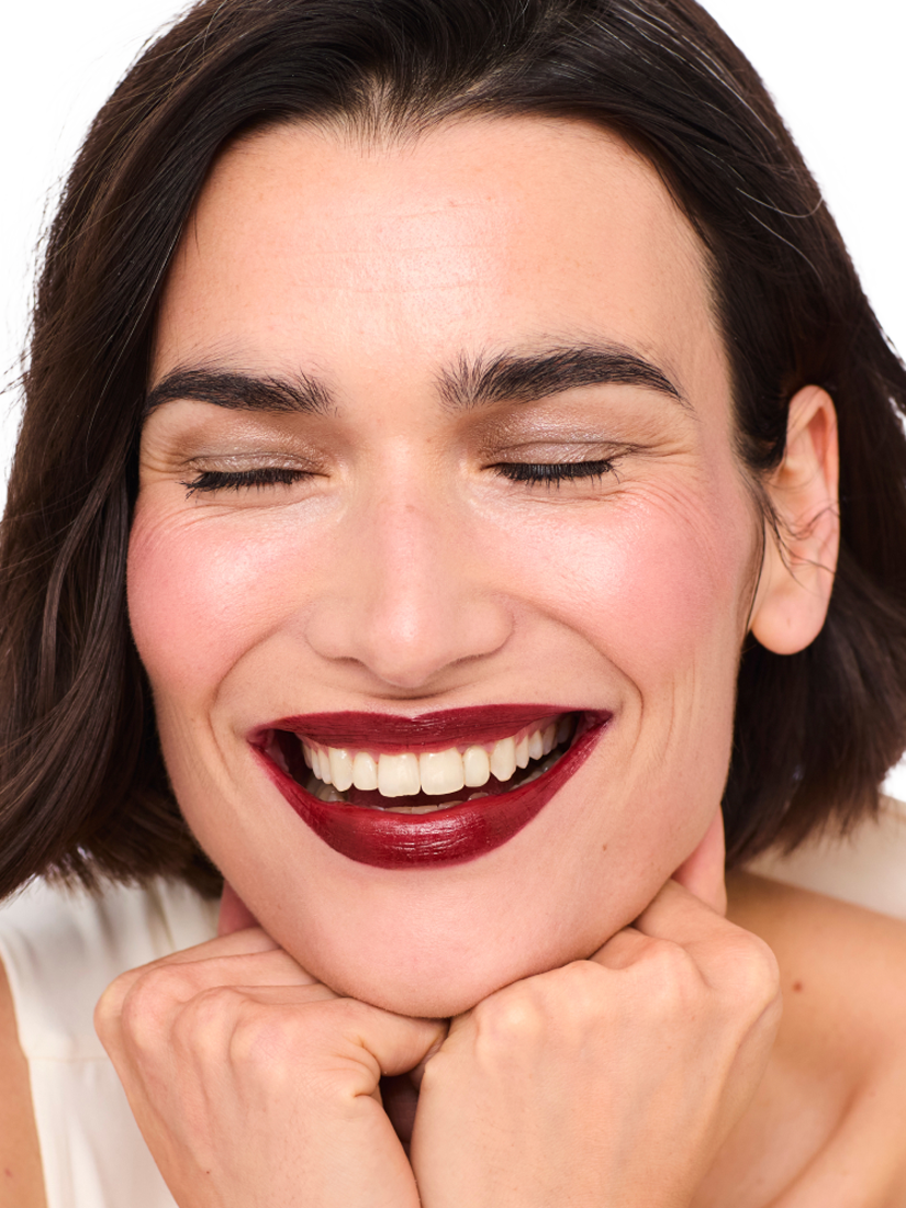 Product image 3 of 5, which shows Trinny London Just Joyous High Shine Lipstick, Eden