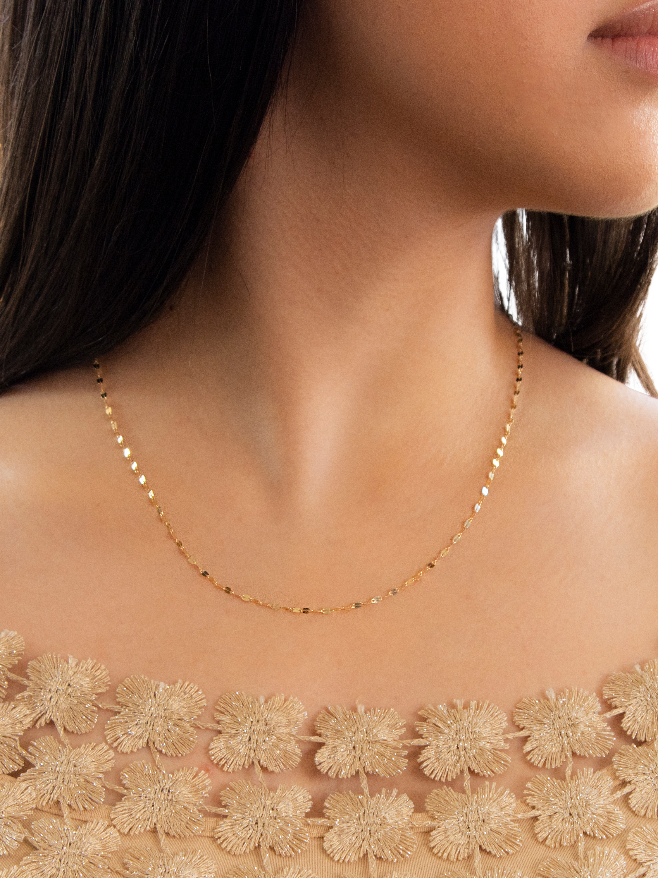 Product image 2 of 4, which shows IBB 18ct Gold Forzatina Chain Necklace, Gold
