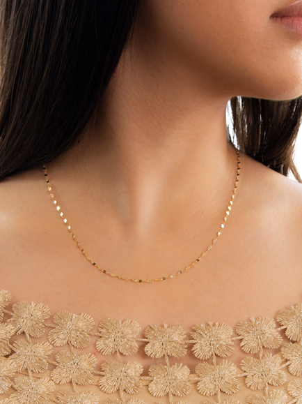 IBB 18ct Gold Forzatina Chain Necklace, Gold - view 2, Gold
