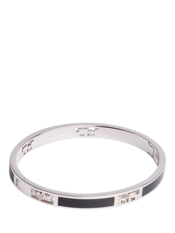 Coach Enamel Hinged Bracelet, Silver/Black