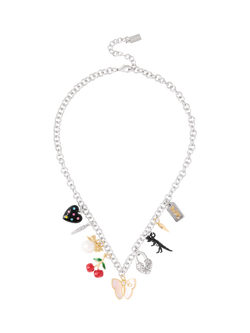 Coach Mixed Motif Charm Necklace, Silver/Multi, Silver/Multi