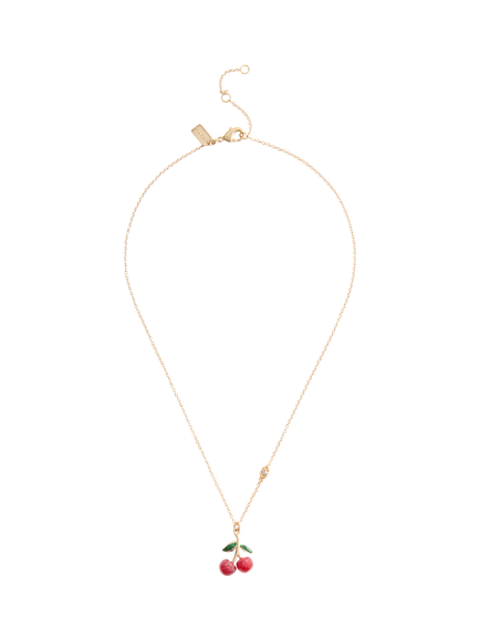 Coach Cherry Cluster Pendant Chain Necklace, Gold/Red, Gold/Red