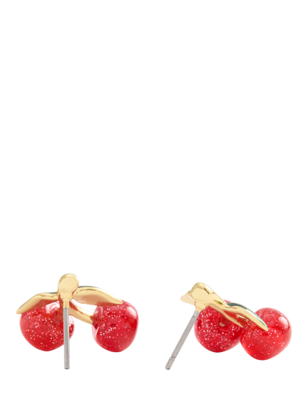 Coach Cherry Cluster Stud Earrings, Gold/Red - view 2, Gold/Red