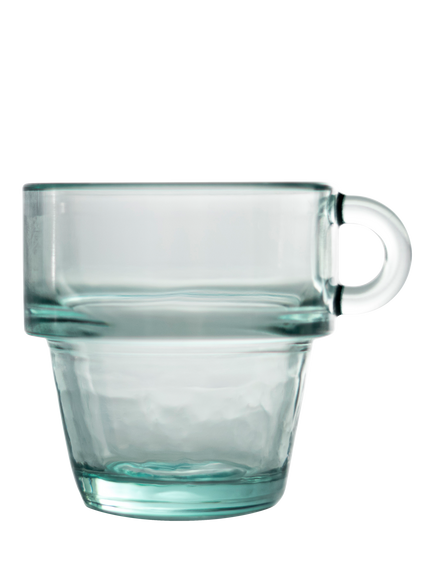 Vidrios San Miguel Recycled Glass Stackable Espresso Cup, Set of 4, 100ml, Clear - view 2, Clear